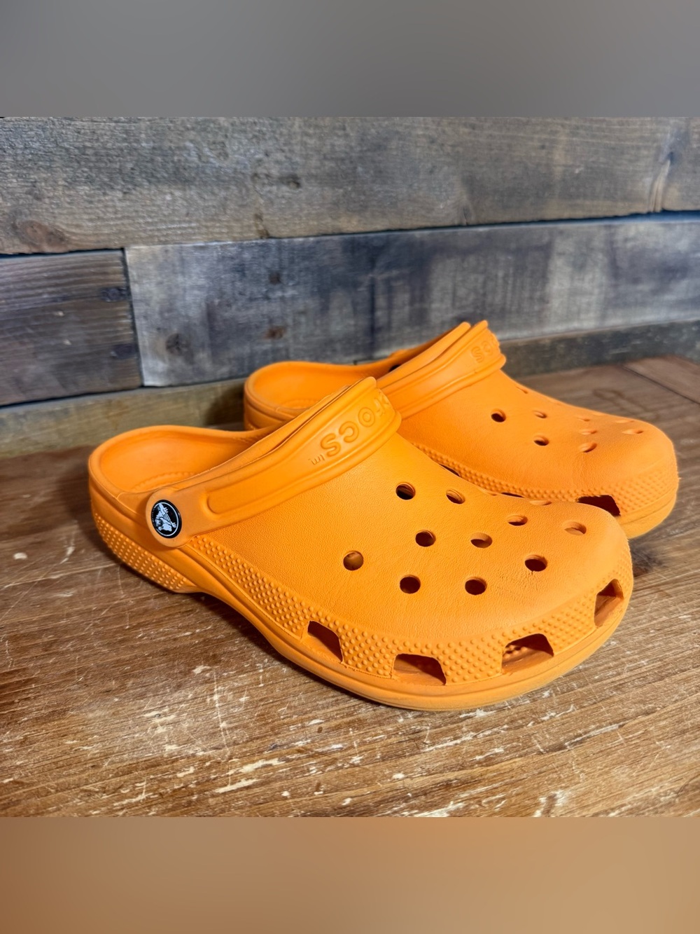 Orange Crocs Kids size 4